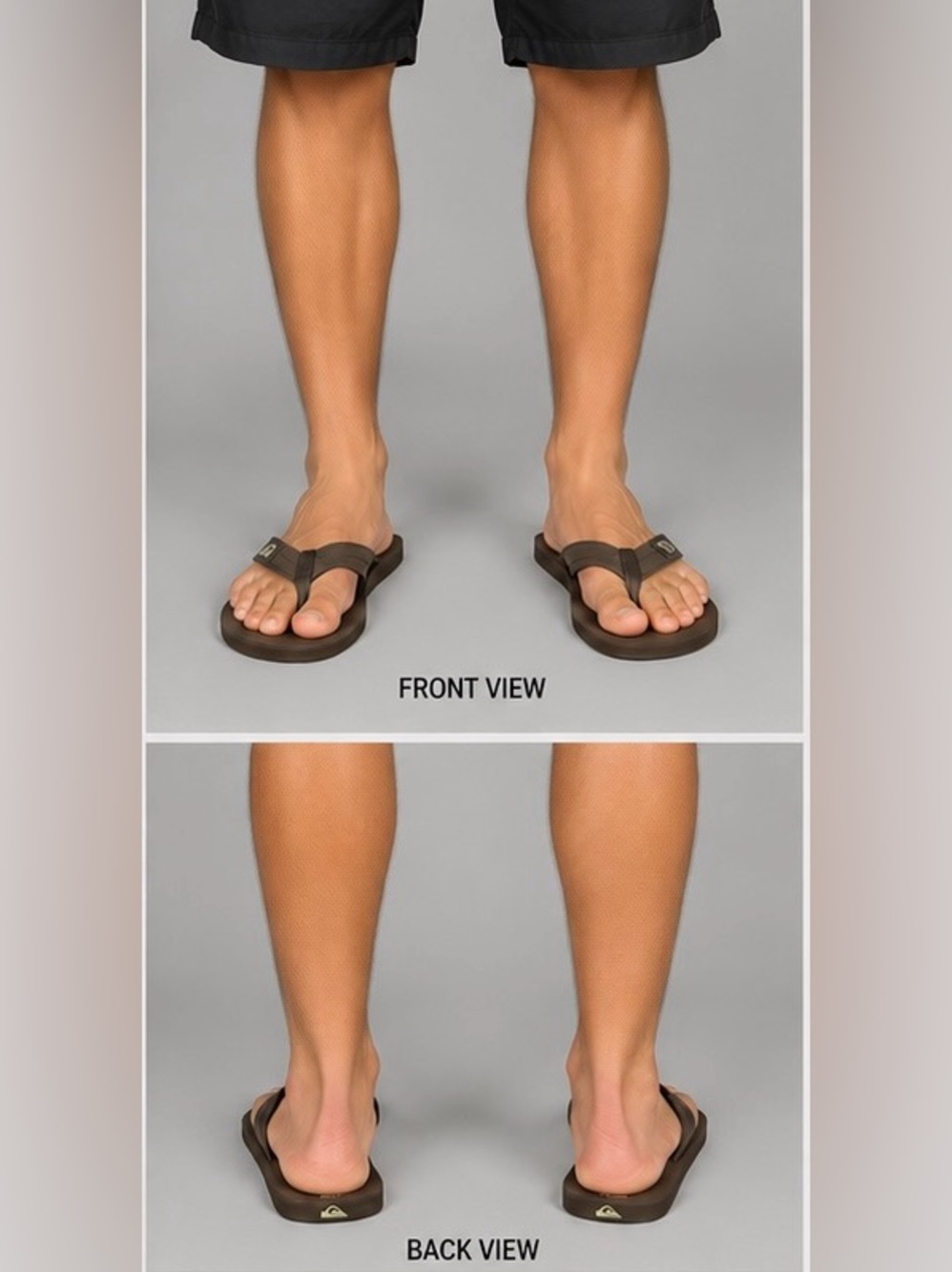 Quiksilver Flip Flops Mens Brown Sandals Thong Beach NWT New Shrink Wrap